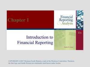 Chapter 1 Introduction to Financial Reporting