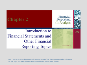 Chapter 2 Introduction to Financial Statements and Other Financial
