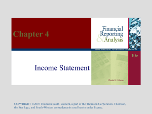 Chapter 4 Income Statement