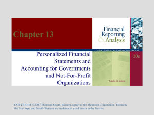 Chapter 13 Personalized Financial Statements and Accounting for Governments