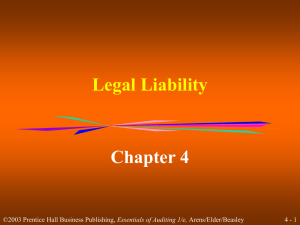 Legal Liability Chapter 4 4 - 1 Essentials of Auditing 1/e,