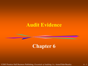 Audit Evidence Chapter 6 6 - 1 Essentials of Auditing 1/e,