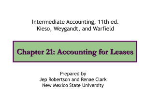 Chapter 21: Accounting for Leases Intermediate Accounting, 11th ed. Prepared by
