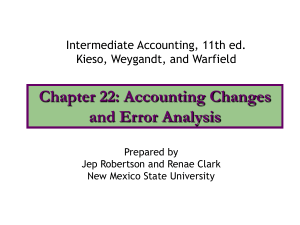 Chapter 22: Accounting Changes and Error Analysis Intermediate Accounting, 11th ed.