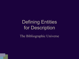 Lecture: Entities in the bibliographic universe