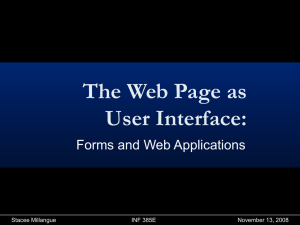 Web page as User Interfaces: Forms & Web applications