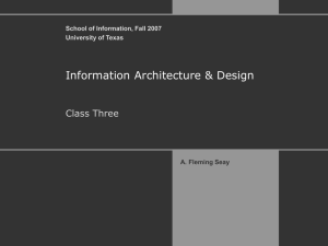 Information Architecture &amp; Design Class Three School of Information, Fall 2007