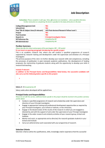 Job Description - UCD Postdoctoral Researcher I (HSS) (opens in a new window)