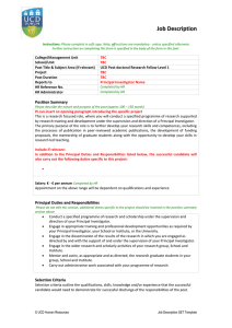 Job Description - UCD Postdoctoral Researcher I (SET) (opens in a new window)