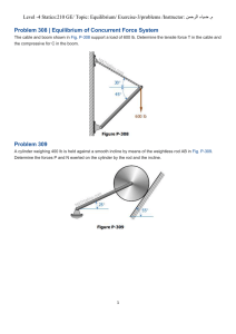 Problem 308 | Equilibrium of Concurrent Force System Problem 309 م