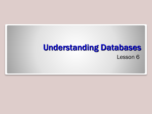 Understanding Databases Lesson 6