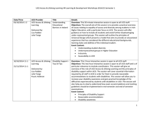 UCD Access &amp; Lifelong Learning HR Learning &amp; Development Workshops...  03/10/2014 1-2 Date/Time