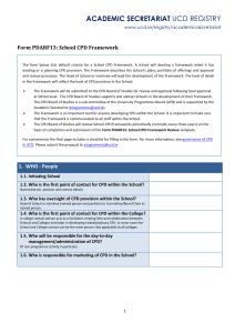 Form PDARF13: Template for School CPD Framework