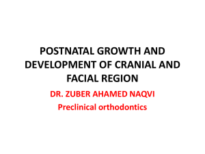 POSTNATAL GROWTH AND DEVELOPMENT OF CRANIAL AND FACIAL REGION DR. ZUBER AHAMED NAQVI