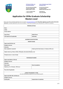 Application Form - Masters Graduate Scholarship