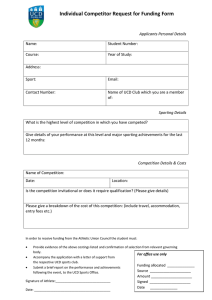 Individual Competitor Request for Funding Form