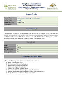 Course Profile - Fundamentals of Information Technoogy