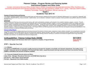 – Program Review and Planning Update Palomar College