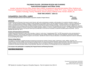 PALOMAR COLLEGE– PROGRAM REVIEW AND PLANNING Instructional Support and Other Units