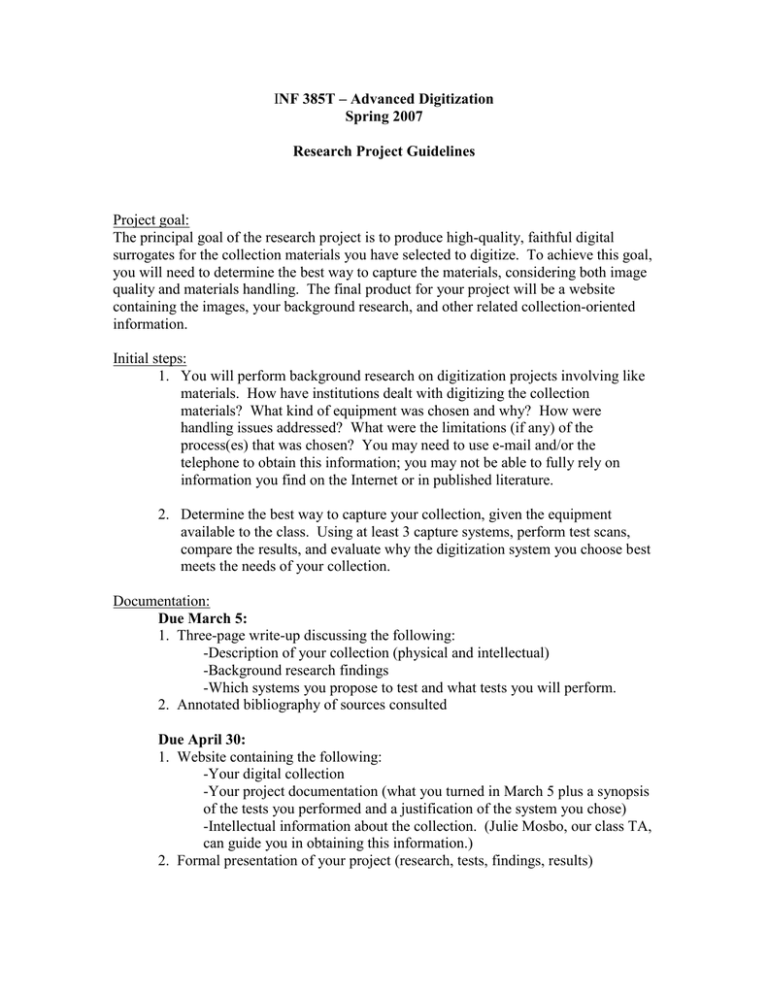 undergraduate research project guidelines
