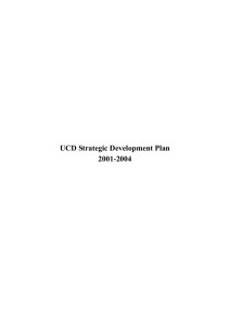 UCD Strategic Development Plan 2001-2004
