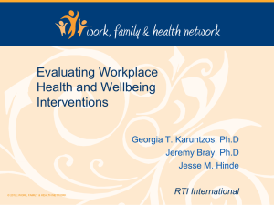 Evaluating Workplace Health and Wellbeing Interventions Georgia T. Karuntzos, Ph.D