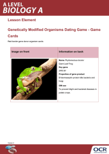 Genetically modified organisms dating game - Game cards - Lesson element (DOCX, 6MB) Updated 29/02/2016