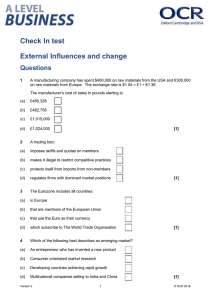 A Level Business - External influences - Check in test (DOCX, 187KB) 29/02/2016