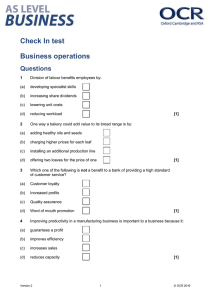 AS Level Business - Business operations - Check in test (DOCX, 174KB)