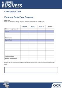Personal cash flow - Checkpoint task (DOCX, 149KB) Updated 29/02/2016