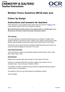 Colour by design - MCQ topic quiz - Lesson element (DOC, 484KB) Updated 29/03/2016