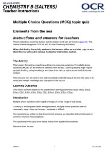 Elements from the sea - MCQ topic quiz - Lesson element (DOC, 421KB) Updated 29/03/2016