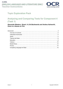 Analysing and Comparing Texts for Component 4 (Task 1) - Topic exploration pack (DOC, 199KB)