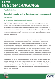 Using data to support an argument - Topic exploration - Activity (DOCX, 127KB)