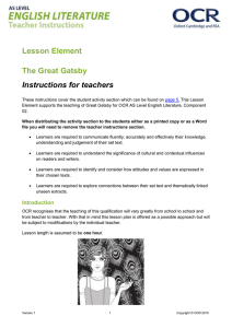 The Great Gatsby - Teacher's instructions and student activity - Lesson element (DOC, 7MB)