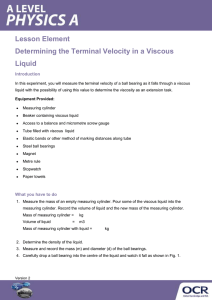 Determining the terminal velocity in a viscous liquid - Activity - Lesson element (DOCX, 284KB)