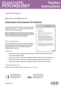 Ethics and ethical considerations - Lesson element (DOC, 1MB) 29/02/2016