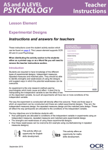 Experimental Designs - Lesson element (DOC, 29MB)