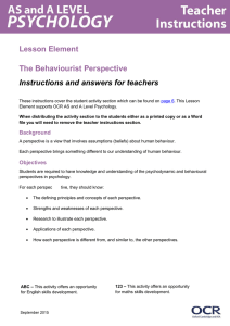 The behaviourist perspective - lesson element (DOC, 331KB)