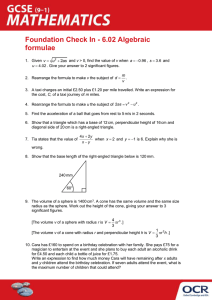 Foundation Topic Check In 6.02 - Algebraic formulae (DOCX, 636KB)