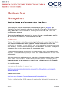 Photosynthesis - Checkpoint task (DOC, 897KB) 29/02/2016