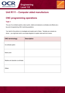 Unit R111 - CNC programming operations - Lesson element - Learner task (DOC, 484KB)