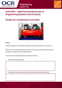 Unit R104 - Design for maintenance and repair - Lesson element - Learner task (DOC, 7MB)