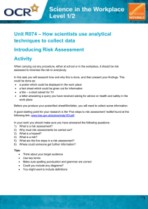 Unit R075 - Introducing risk assessment - Lesson element - Learner task (DOC, 333KB) New