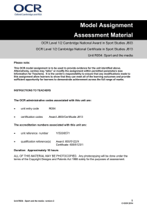 Unit R054 - Sport and the media - Model assignment 2 (DOC, 331KB)