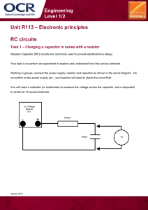 Unit R113 - RC circuits - Lesson element - Learner task (DOC, 410KB)