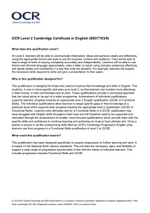 Qualification purpose - Level 2 - English (DOC, 150KB)