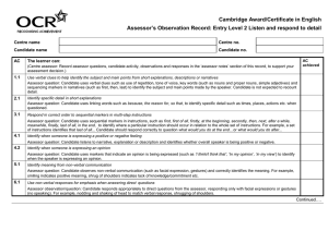 Observation record - Entry Level 2 - Listen and respond to detail (DOC, 194KB) New