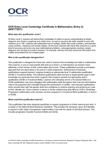 Qualification purpose - Entry Level 2 - Mathematics (DOC, 150KB)