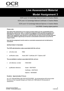 Unit R082 - Creating digital graphics - Model assignment 3 (DOC, 377KB)